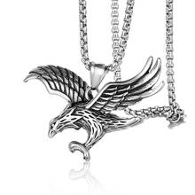 Vintage Eagle Pendant Necklaces for Men Wings Stainless Steel Animal Necklace Male Fashion Punk Jewelry 24Inch 2024 - buy cheap