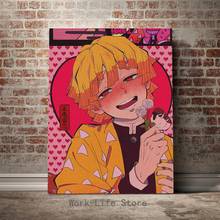 Imagem modular demon slayer kimetsu não yaiba decoração da casa arte da parede moderno anime papel impressão em tela pintura para o quarto cartaz 2024 - compre barato