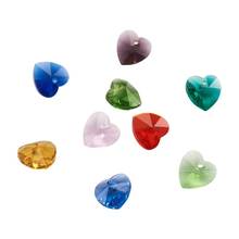 Faceted Heart Transparent Glass Crystal Jewelry Beads Charm Pendants for DIY Jewelry Making Accessories Mixed Color Hole: 1mm 2024 - buy cheap