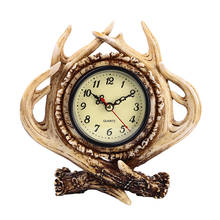 Resin crafts antler ornaments clock creative living room household products art jewelry crafts ornaments clock  vintage clock 2024 - buy cheap