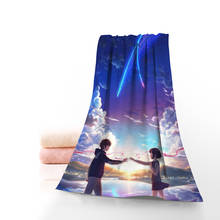 Custom Kimi no na Anime Towel Printed Cotton Face/Bath Towels Microfiber Fabric For Kids Men Women Shower Towels 2024 - buy cheap