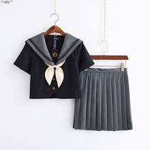 Japanese School Uniform for Girls Sweet Lolita Sailor Korean Uniforms Long Sleeve Shirt Pleated Skirt Student Anime Cosplay Set 2024 - buy cheap