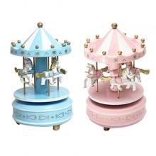 Merry-Go-Round Wooden Music Box Toy Child Baby Game Home Decor Carousel horse Music Box Christmas Wedding Birthday Gift New 2024 - buy cheap