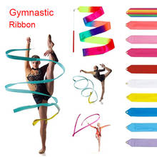 2 Meters 4 Meters Colorful Gym Ribbons Dance Ribbon Rhythmic Art Gymnastics Ballet Streamer Twirling Rod Stick Training C 2024 - buy cheap