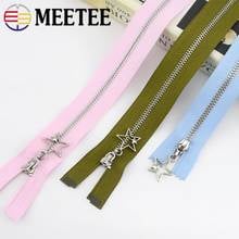 Meetee 2pcs 20/40/70cm 3# Metal Zipper Open-End Close-End Auto Lock Silver Tooth Decoration Zip DIY Bags Garment Sewing Material 2024 - buy cheap