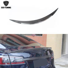 For Tesla S Model S Carbon Fiber Rear Trunk Spoiler Trunk Boot Glossy 4 Door Sedan rear wings 2012 2013 2014 2015 2016 2017 - UP 2024 - buy cheap