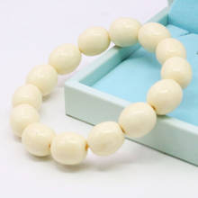 13X15mm Bucket White Imitation Beeswax Resin Bracelets Female Elastic Bracelets Women Girls DIY Fashion Jewelry Making Design 2024 - buy cheap