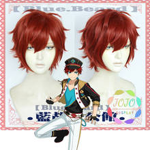 Ensemble Stars ALKALOID Amagi Hiiro Red Short Cosplay Heat Resistant Synthetic Hair Halloween Carnival Party + Free Wig Cap 2024 - buy cheap