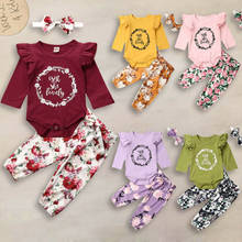 0-24M Newborn Kid Baby Girls Floral Clothes set Long Sleeve Body Top Romper Pants suit Elegant Cute Princess Outfit 2024 - buy cheap