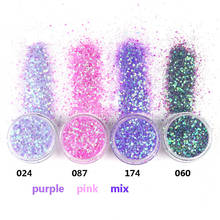 Фиолетовый, смешанный цвет, лак для ногтей, блестящий порошок, шестиугольный, Аврора, лак для ногтей, блестки, дизайн для ногтей, украшения, 10 ... 2024 - купить недорого