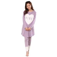 Long Sleeve Tops +pant Maternity Sets Service In The Summer Autumn Thin Milk Silk Pajamas Nursing Home Service Maternity Suit 2024 - buy cheap
