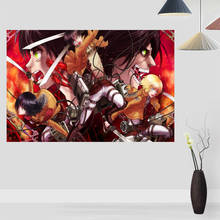 Póster de Anime Attack on Titan para pared, póster moderno de Anime/película/rectángulo abstracto, tela de seda, arte de pared sin marco 2024 - compra barato