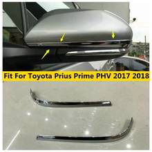 Yimaautokits-tira de protección para espejo de puerta, cubierta embellecedora para Toyota Prius Prime PHV 2017 2018 ABS/Exterior, estilo de cromo 2024 - compra barato