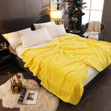 Solid yellow blankets quilts twin full queen king fashion blankets soft Throw Flannel blankets on Bed/car/sofa comfortable rugs 2024 - buy cheap