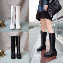 Platform  Knee-High Boots New Sexy Ladies Black White Boots Women Zipper Thigh High Boots Leather Shoes Woman Zapatos De Mujer 2024 - buy cheap