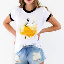 Camiseta feminina vintage de balé, camiseta aquarela vintage para mulheres, roupas kawaii, branca, 2021 2024 - compre barato