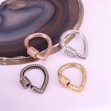 6PCS, CZ Micro Pave Crystal Zirconia Clasp Drop Shaped Lock Carabiner Pave Lock Jewelry Findings 2024 - buy cheap