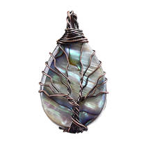 Natural Abalone shell Pendant Fashion Simple Tree Of Life Colourful Necklace For Men Women Jewelry Charm Souvenir DIY Gift 1PC 2024 - buy cheap