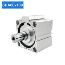 SDA80*100 Free shipping 80mm Bore 100mm Stroke Compact Air Cylinders SDA80X100 Dual Action Air Pneumatic Cylinder 2024 - buy cheap