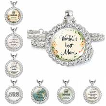 Mother's Day Gift "world's Best Mom " Mom Jewelry Rhinestone Pendant Necklace Mom Gifts Best Mom Gift Daughter Son Gifts 2024 - buy cheap