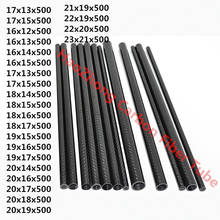 Tubo de fibra de carbono 3k, 18mm, 19mm, 20mm, 21mm, 22mm, 23mm, Rollo envuelto, eje con 500mm de largo, peso ligero de alta resistencia 2024 - compra barato