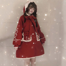 Kawaii overcoat plus velvet thicken keep warm gothic lolita coat Winter sweet lolita coat vintage falbala bowknot lantern sleev 2024 - buy cheap