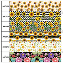 10yards different sizes chrysanthemum pattern flowers printed grosgrain ribbon 2024 - buy cheap