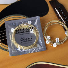 Corda de violão de aço niquelado, 1 conjunto/6pçs, para prática, violão de corda acústica, com bolsa varejo original, venda imperdível 2024 - compre barato