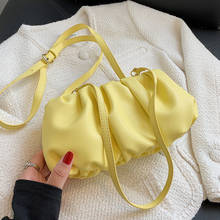 Маленькая женская сумочка и кошельки из мягкой искусственной кожи со складками, сумка-кроссбоди через плечо, роскошная дизайнерская Роскошная желтая и белая сумка 2021 2022 - купить недорого