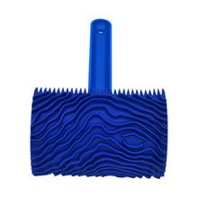 Blue Rubber Imitation Wood Grain Paint Roller Brush Wall Painting Tool Sets Wall Texture Art Painting Tool with Handle 2024 - buy cheap