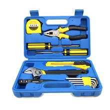 Hand Tool General Household Repair Kit with Plastic Toolbox Tape measure Pliers Wrench Screwdriver Knife 2024 - buy cheap