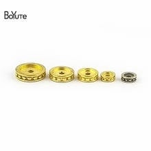 BoYuTe-Cuentas espaciadoras redondas de latón para fabricación de joyas, abalorios de Buda tibetano Diy, 5,5 MM, 7,5 MM, 9MM, 11MM, 50 unids/lote 2024 - compra barato