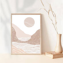 Boho abstrato impressão da arte do sol ilustração minimalista cartaz moderno meados do século arte da parede pintura em tela quarto arte decoração 2024 - compre barato