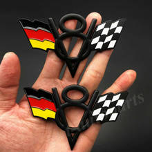 2 uds. Bandera de Alemania Deutschland V8 Vintage, emblema de maletero de coche, insignia, pegatina 2024 - compra barato