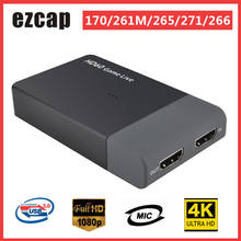 Ezcap170/261M/265/271/266 captura de vídeo HD 1080P juego en vivo Streaming HD convertidor de vídeo compatible con entrada de vídeo 4K para XBOX One PS4 2024 - compra barato