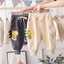 New Kids Cartoon Dinosaur Trousers Warm Fashion Girls Corduroy Children Boys Cartoon Kids Fashion Thicken Long Pants Baby Infant 2024 - buy cheap