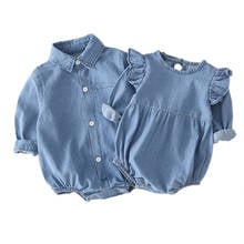 Cute Denim Baby Girls Bodysuits Newborn Baby Clothing For Girls Infant Autumn Body Suits For 0-24M Jumpsuit 2024 - buy cheap