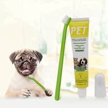 Beef Flavor Pet Toothpaste and Toothbrush Set Pet Teeth Cleaning Supplies Dog Healthy Edible Toothpaste for Oral Cleaning Care 2024 - buy cheap