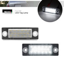 Luz de placa de matrícula LED para coche Volkswagen, lámpara blanca de 12V con 18 LEDs para modelo T5 Caddy, Golf, Passat, Touran, Jetta y Skoda, por 1 par 2024 - compra barato