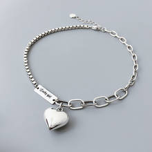 Vintage Fashion Box Chain Big Heart Shape Charm Bracelet &Bangle For Women Wedding  Jewelry Party SL013 2024 - buy cheap