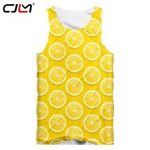 CJLM 3D Fruit lemon Yellow Men's Tank Top Printed Fresh Theme Man Unisex Large Size Casual 2024 - buy cheap