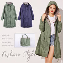 Fashion Adult Raincoat Travel Trench Rain Cover Long Raincoat Women Poncho Zipper Slim Fit 2024 - buy cheap