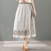 Lamtrip Vintage Floral Lace Layers  Skirt Plaid Saia Mori Girl 2024 - buy cheap
