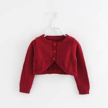 2021 осень красный Свитера для девочек верхняя одежда для детей 1, 2, 3, 4, 5, 6, 7, 8, 9, 10 лет верхняя одежда, кардиган для девочек, куртка для девочек RKC195105 2024 - купить недорого