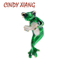 CINDY XIANG 4 Colors Choose Enamel Reading Book Frog Brooch Cute Animal Design Pin Creative Jewelry High Quality New 2020 2024 - buy cheap