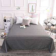 100% Cotton Pure Color  Flat Sheet Bedding Set Bed Linens Fitted Sheet Queen/ King Size Gray Black White Bed Set40 2024 - buy cheap