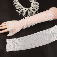 Summer Sunscreen Long Arm Sleeve Fingerless Lace Gloves Women Driving Gloves Elastic Arm Cover Lady Fake Sleeve For Outdoor 2024 - buy cheap