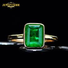 Jewepisode Vintage Silver 925 Jewelry Emerald Gemstone Ring Gold Color Anniversary Party Rings for Women Wholesale Drop Shipping 2024 - buy cheap