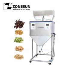ZONESUN-máquina de llenado de polvo para granos de café, bolsita de té con vibración de doble cabezal, semiautomática, para pesar, DL-5000D 2024 - compra barato