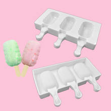 Molde de silicona ovalado para hacer helados, molde de grado alimenticio casero, para hacer helados, hielo, Lolly, 3 pares 2024 - compra barato